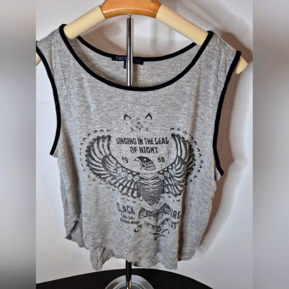 Women's Gray Graphic Tank Top